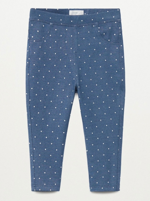 

Mango Kids Girls Blue & White Polka Dot Print Leggings