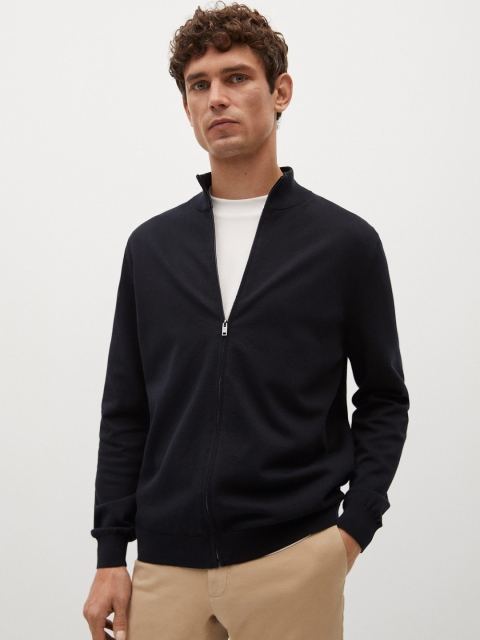 

MANGO MAN Men Black Solid Cardigan