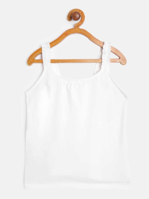 

Mango Kids Girls White Cotton Regular Top
