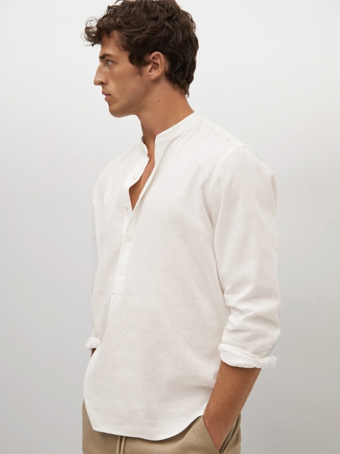 

MANGO MAN Men White Solid Sustainable Casual Shirt