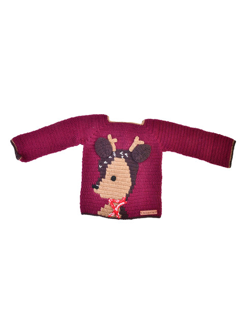 

The Original Knit Unisex Kids Burgundy Quirky Pullover
