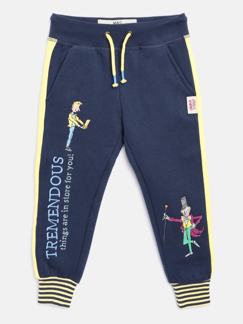 

Marks & Spencer Boys Navy Blue & Yellow Embroidered & Charlie Print Joggers