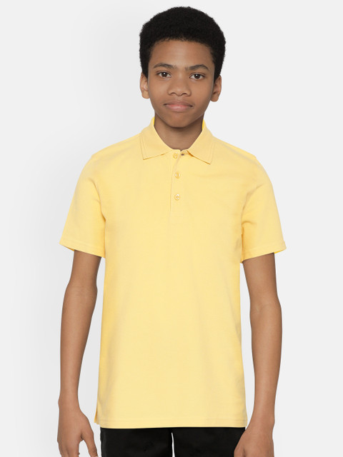 

Marks & Spencer Boys Yellow Cotton Polo Collar Sustainable T-shirt