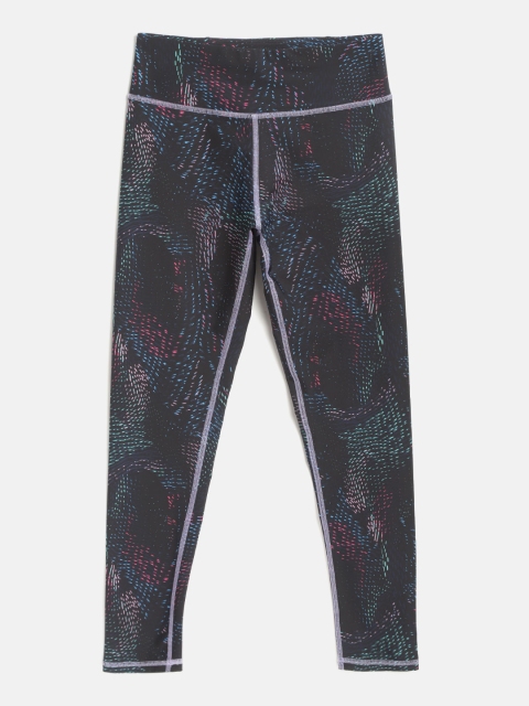 

Marks & Spencer Girls Black & Green Abstract Print Tights