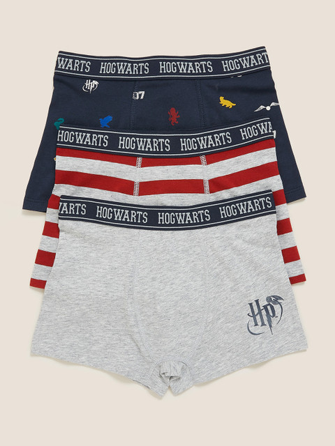 

Marks & Spencer Boys Pack of 3 Harry Potter Edition Sustainable Trunks T715638D, Navy blue