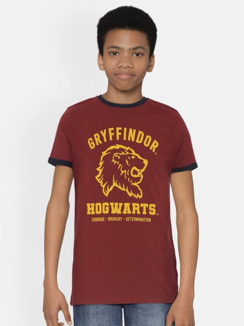 

Marks & Spencer Boys Maroon & Mustard Yellow Cotton Harry Potter Print T-shirt
