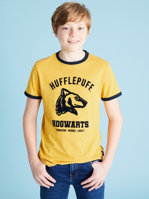 

Marks & Spencer Boys Mustard Yellow & Navy Blue Harry Potter Print Sustainable T-shirt