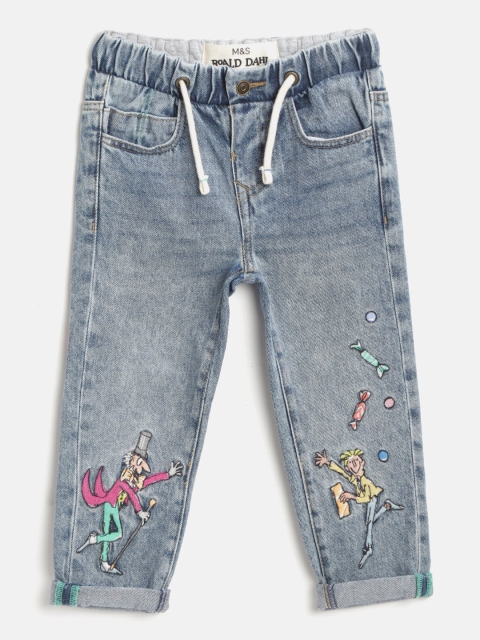 

Marks & Spencer Boys Blue Embroidered Light Fade Jeans