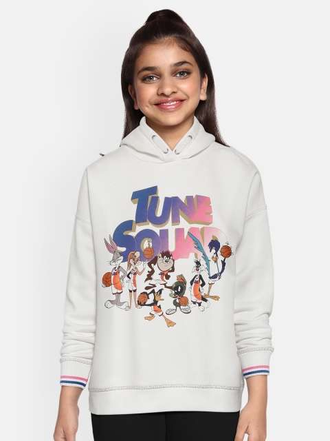 

Marks & Spencer Girls White Looney Tunes Printed Hooded Sustainable Sweatshirt