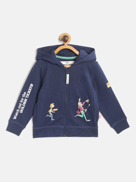 

Marks & Spencer Boys Navy Blue & Yellow Charlie Embossed Print Hooded Sweatshirt