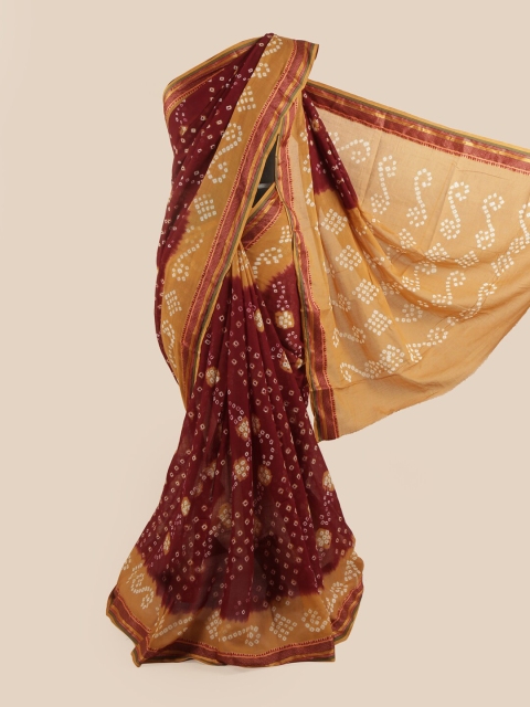 

Pothys Maroon & Beige Printed Pure Cotton Saree