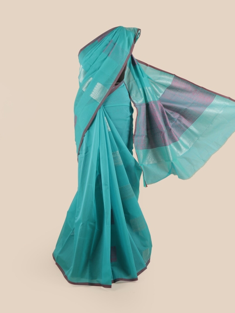 

Pothys Blue & Grey Ethnic Motifs Silk Cotton Saree