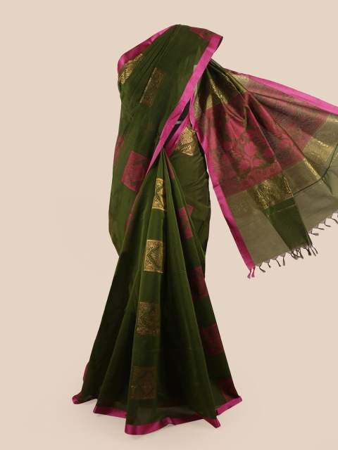 

Pothys Green & Pink Ethnic Motifs Silk Cotton Saree