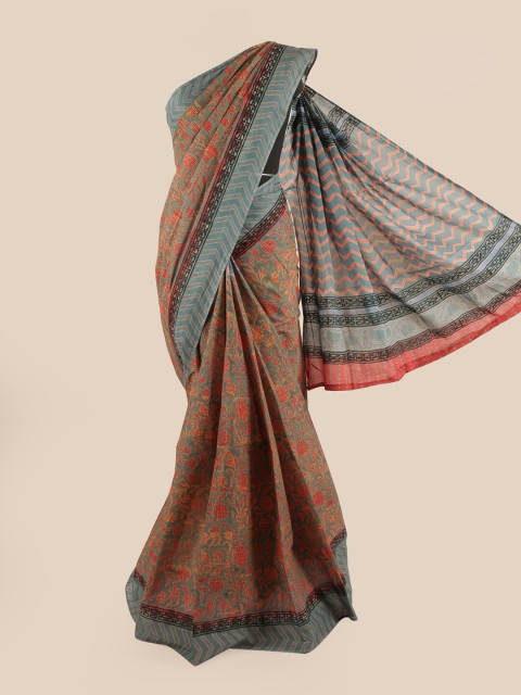

Pothys Grey & Red Floral Pure Cotton Saree