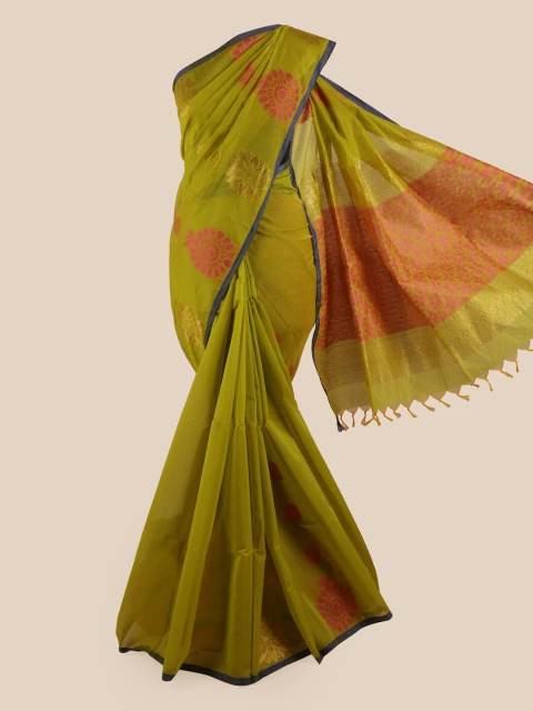 

Pothys Green & Pink Ethnic Motifs Silk Cotton Saree