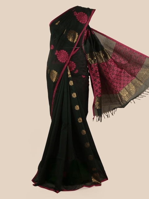 

Pothys Green & Pink Ethnic Motifs Zari Silk Cotton Saree