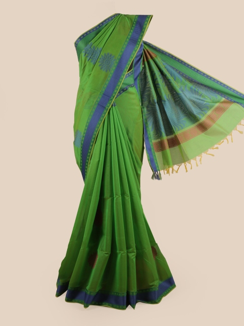 

Pothys Green & Blue Ethnic Motifs Silk Cotton Saree