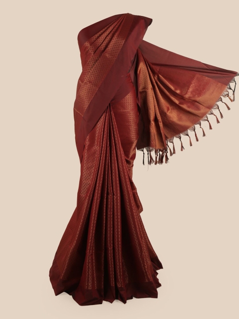 

Pothys Maroon & Gold-Coloured Jacquard Zari Silk Cotton Saree