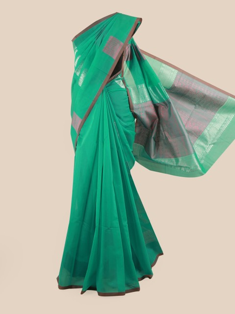 

Pothys Green & Pink Ethnic Motifs Zari Silk Cotton Saree