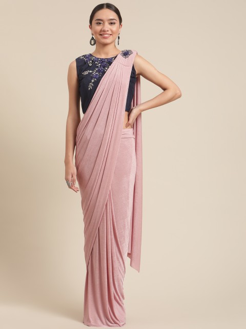 

Grancy Pink Embroidered Ready to Wear Saree