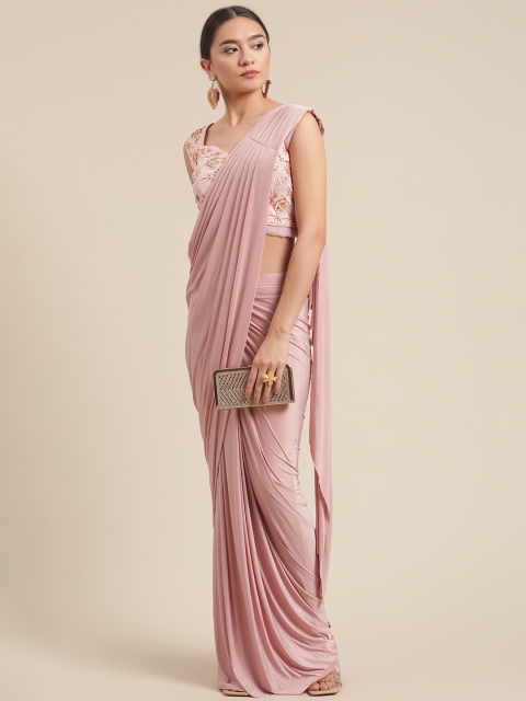 

Grancy Pink Embroidered Ready to Wear Saree