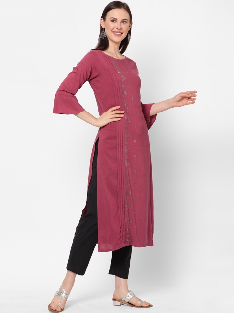 

ZOLA Women Pink Flared Sleeves Kurta