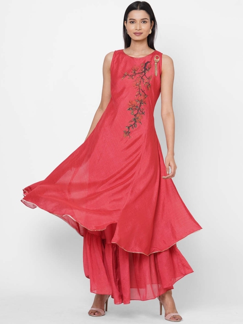 

ZOLA Women Peach-Coloured Embellished Anarkali Kurta