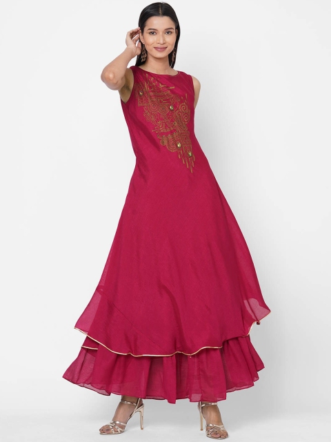 

ZOLA Women Pink Embellished Anarkali Kurta