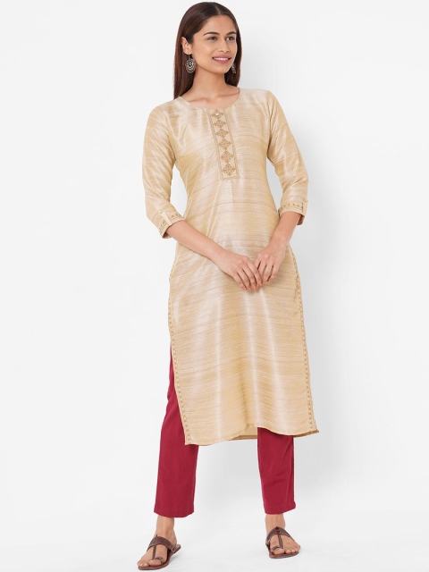

ZOLA Women Gold-Toned Embroidered Kurta
