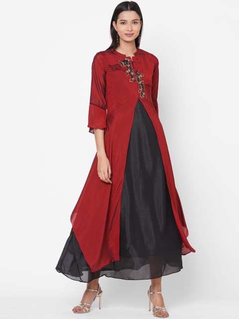 

ZOLA Women Maroon Embellished Anarkali Kurta
