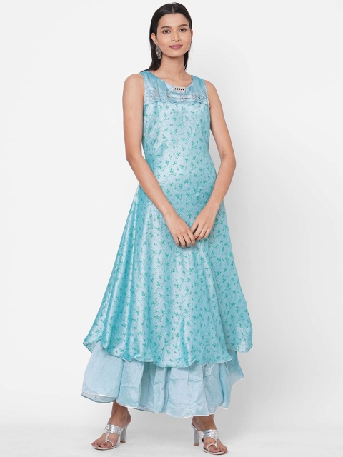 

ZOLA Women Blue Floral Anarkali Kurta