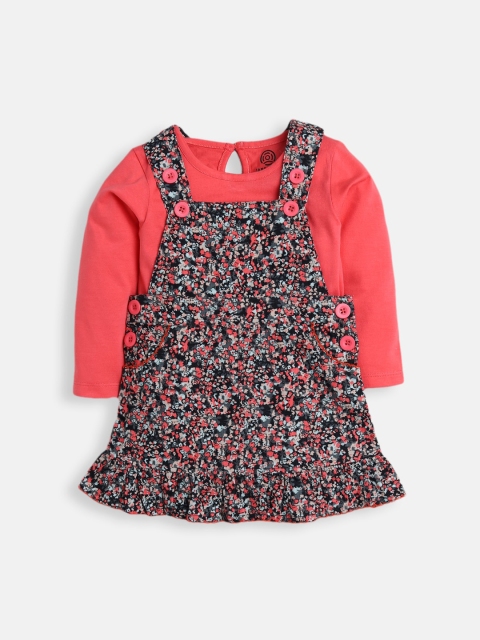 

TAMBOURINE Multicoloured Printed Pinafore Mini Dress With Inner Shirt, Multi
