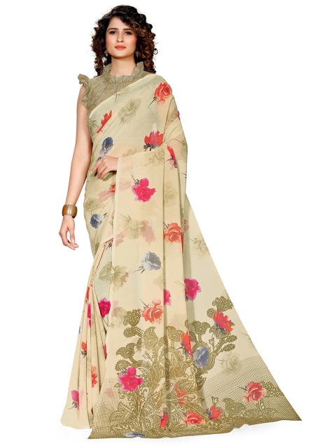 

KALINI Beige Floral Bagh Saree