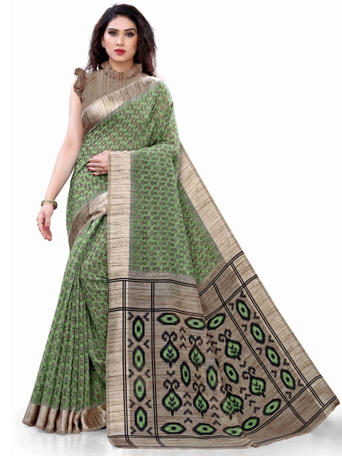 

KALINI Green & Beige Ethnic Motifs Bagh Saree