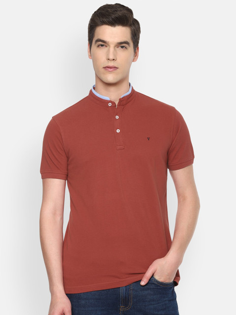 

Van Heusen Sport Men Rust Mandarin Collar T-shirt