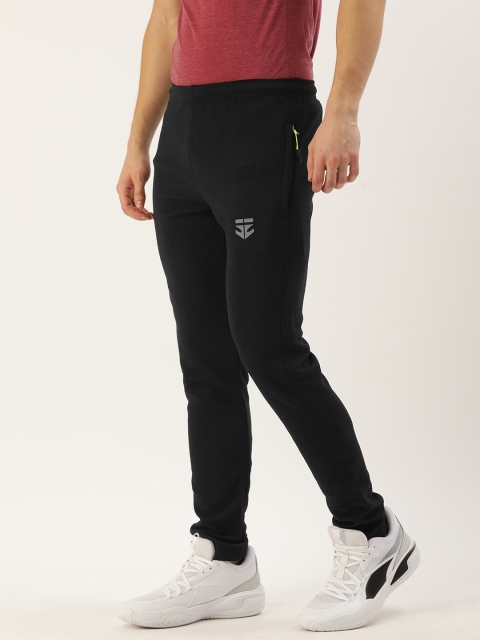 

Sports52 wear Men Black Slim Fit Solid Rapid-Dry Regular Track Pants
