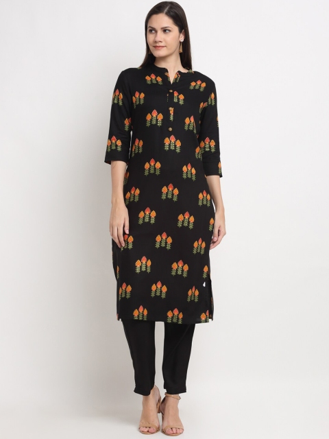 

Ardozaa Women Black Foil Print Kurta with Trousers