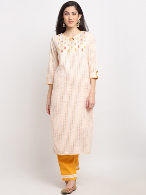 

Ardozaa Women Off White Printed Kurta with Trousers