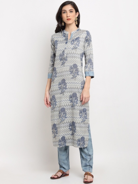 

Ardozaa Women Grey Print Kurta with Trousers