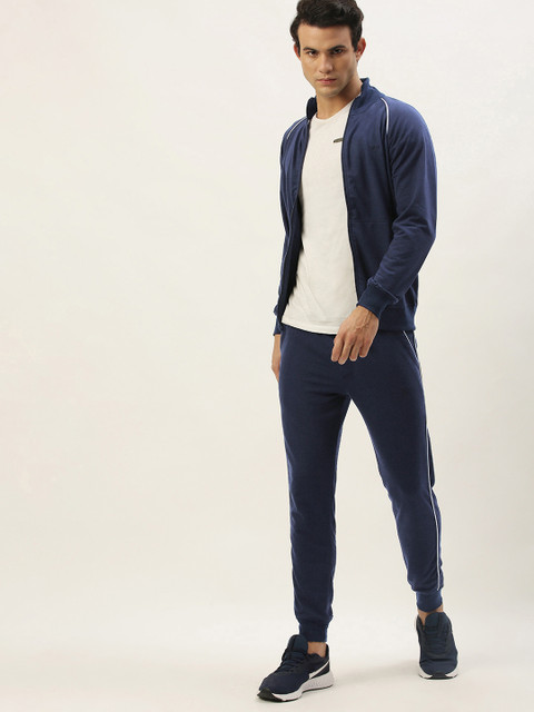 

Sports52 wear Men Navy-Blue Comfort Fit Solid Tracksuit
