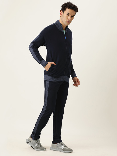 

Sports52 wear Men Navy Blue Solid Tracksuit