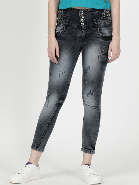 

V2 Value & Variety Women Grey Low Distress Heavy Fade Jeans