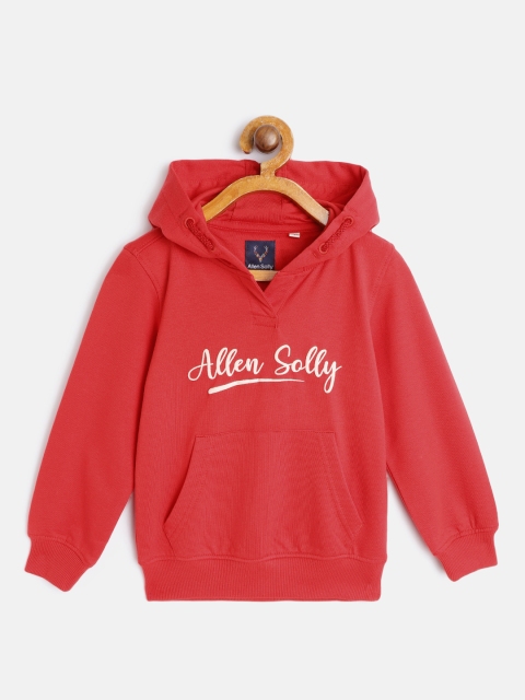 

Allen Solly Junior Girls Red & Off-White Brand Logo Detail Hooded Sweatshirt