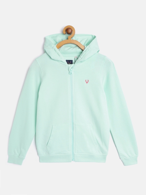 

Allen Solly Junior Girls Sea Green Pure Cotton Solid Hooded Sweatshirt