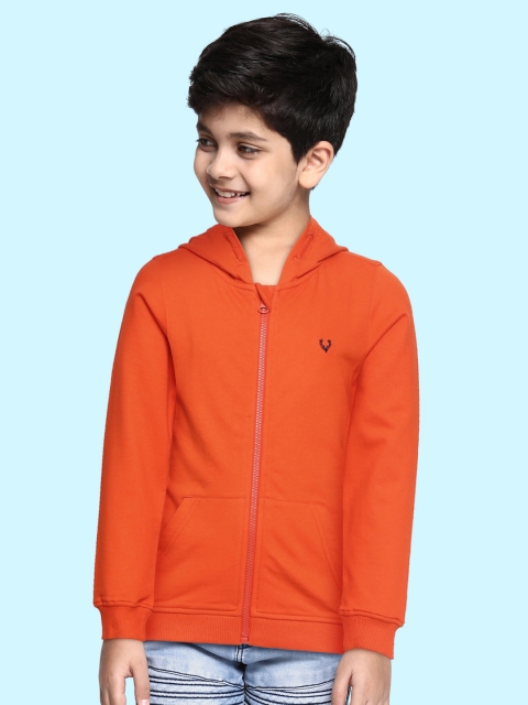 

Allen Solly Junior Boys Orange Pure Cotton Solid Hooded Sweatshirt