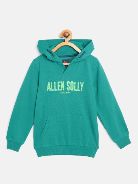 

Allen Solly Junior Boys Green Printed Hooded Sweatshirt
