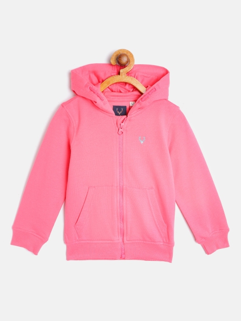 

Allen Solly Junior Girls Pink Pure Cotton Solid Hooded Sweatshirt