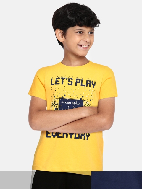 

Allen Solly Junior Boys Set of 2 Round Neck Pure Cotton T-shirts, Yellow