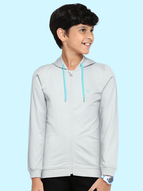 

Allen Solly Junior Boys Grey Pure Cotton Solid Hooded Sweatshirt