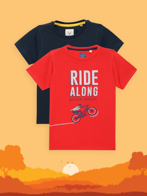 

Allen Solly Junior Boys Set of 2 Pure Cotton T-shirts, Navy blue